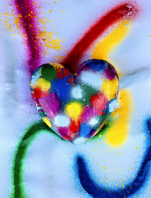 heart with paint